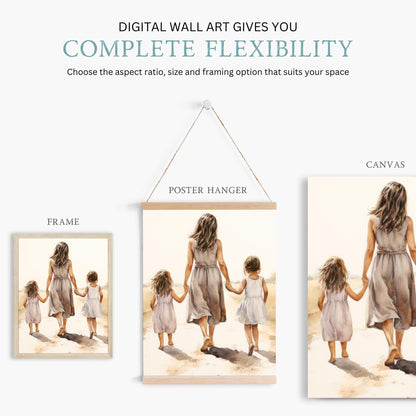 Mother Daughter Nursery Decor, Mom & Daughter Portraits, Country Art - WildfieldPrints