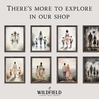 Mother Daughter Nursery Decor, Mom & Daughter Portraits, Country Art - WildfieldPrints