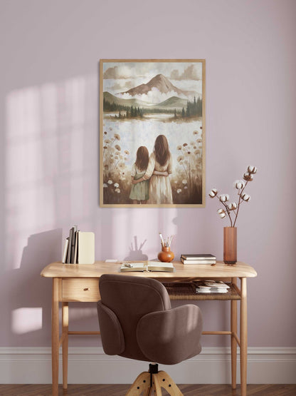 Mother Daughter Prints, Heartwarming Wall Art Gift, Mom & Child - WildfieldPrints