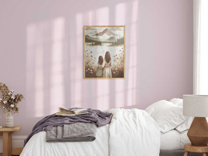 Mother Daughter Prints, Heartwarming Wall Art Gift, Mom & Child - WildfieldPrints