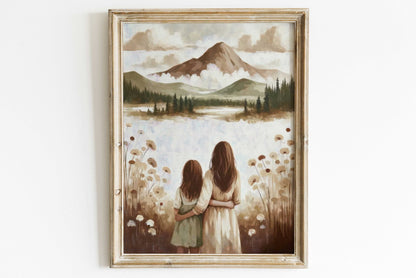 Mother Daughter Prints, Heartwarming Wall Art Gift, Mom & Child - WildfieldPrints