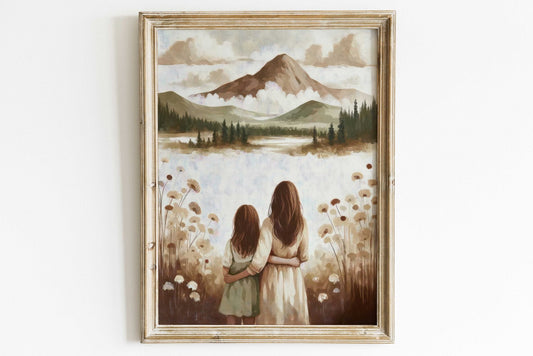 Mother Daughter Prints, Heartwarming Wall Art Gift, Mom & Child - WildfieldPrints