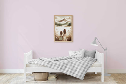 Mother Daughter Prints, Heartwarming Wall Art Gift, Mom & Child - WildfieldPrints