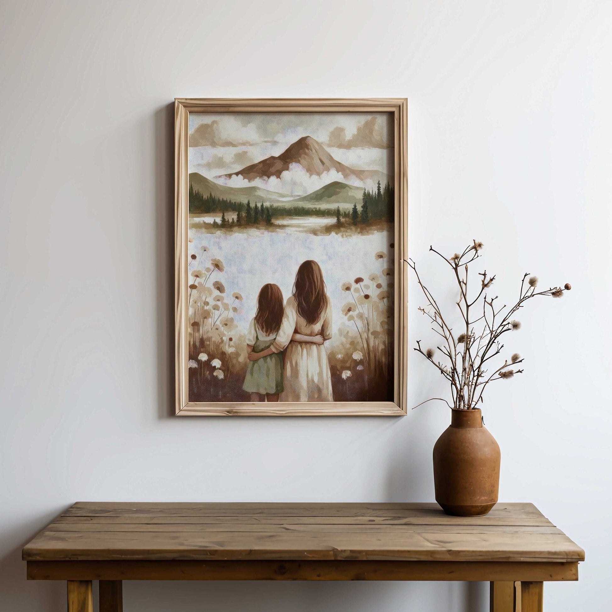 Mother Daughter Prints, Heartwarming Wall Art Gift, Mom & Child - WildfieldPrints