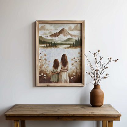 Mother Daughter Prints, Heartwarming Wall Art Gift, Mom & Child - WildfieldPrints