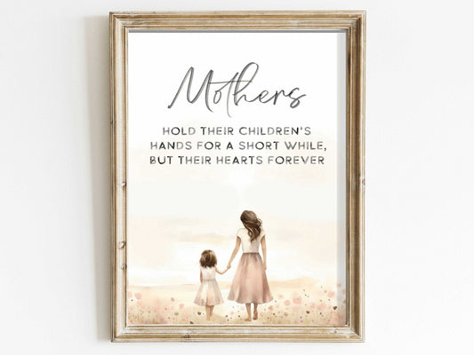 Mother Daughter Quote Wall Art, Child Print, Gift for New Moms, Family Decor - WildfieldPrints