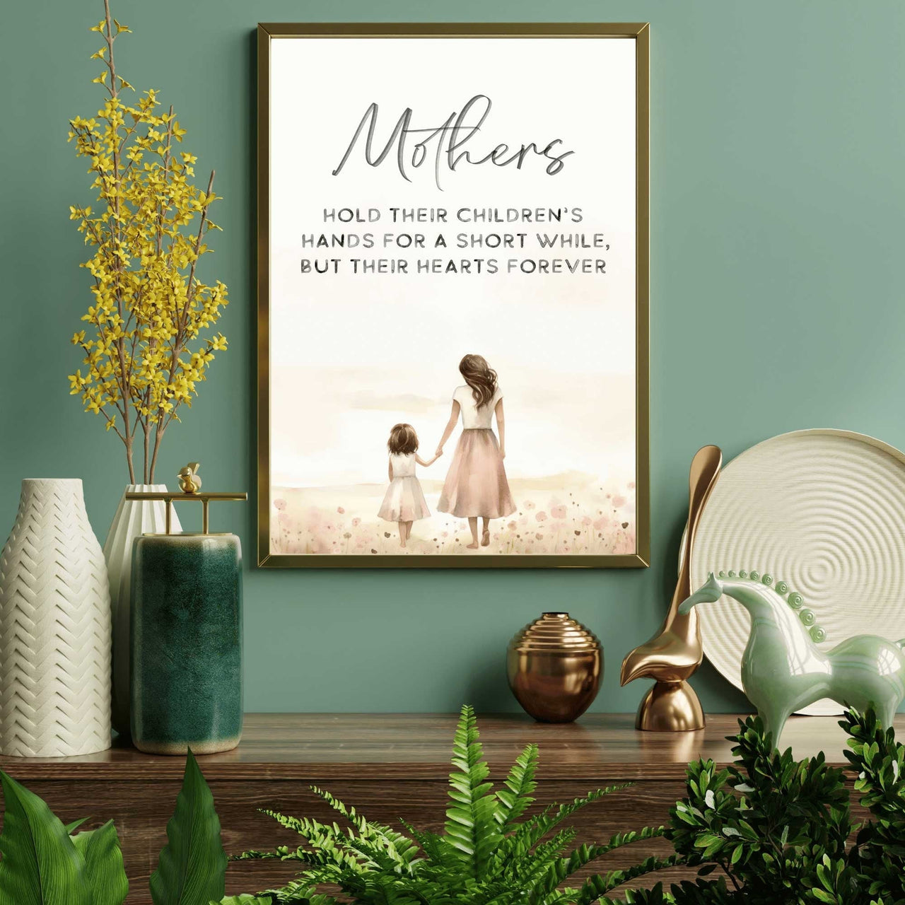 Mother Daughter Quote Print – Family Wall Decor for New Moms