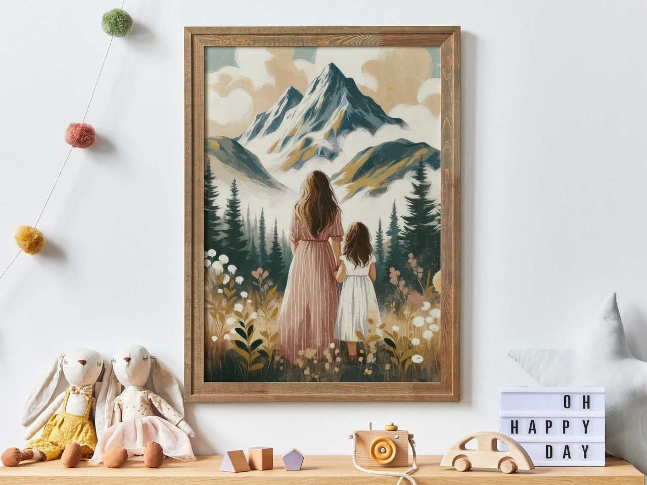 Mother Daughter Adventure Print – Family Girls Room Wall Decor