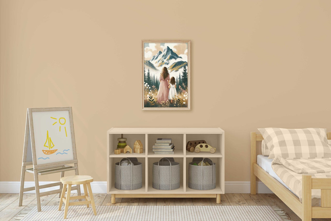 Mother Daughter Adventure Print – Family Girls Room Wall Decor
