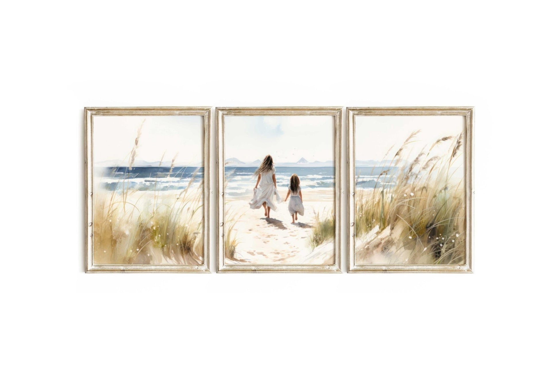 Mother & Daughter Wall Art, Heartfelt Gift for Young Moms, Beach Decor - WildfieldPrints