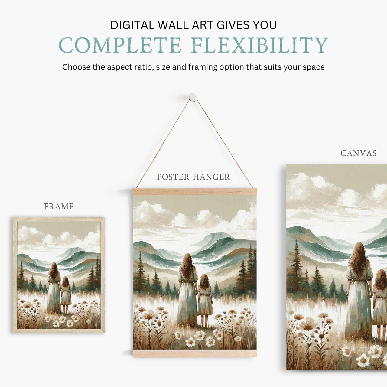 Mother Daughter Print – Family Room Wall Decor
