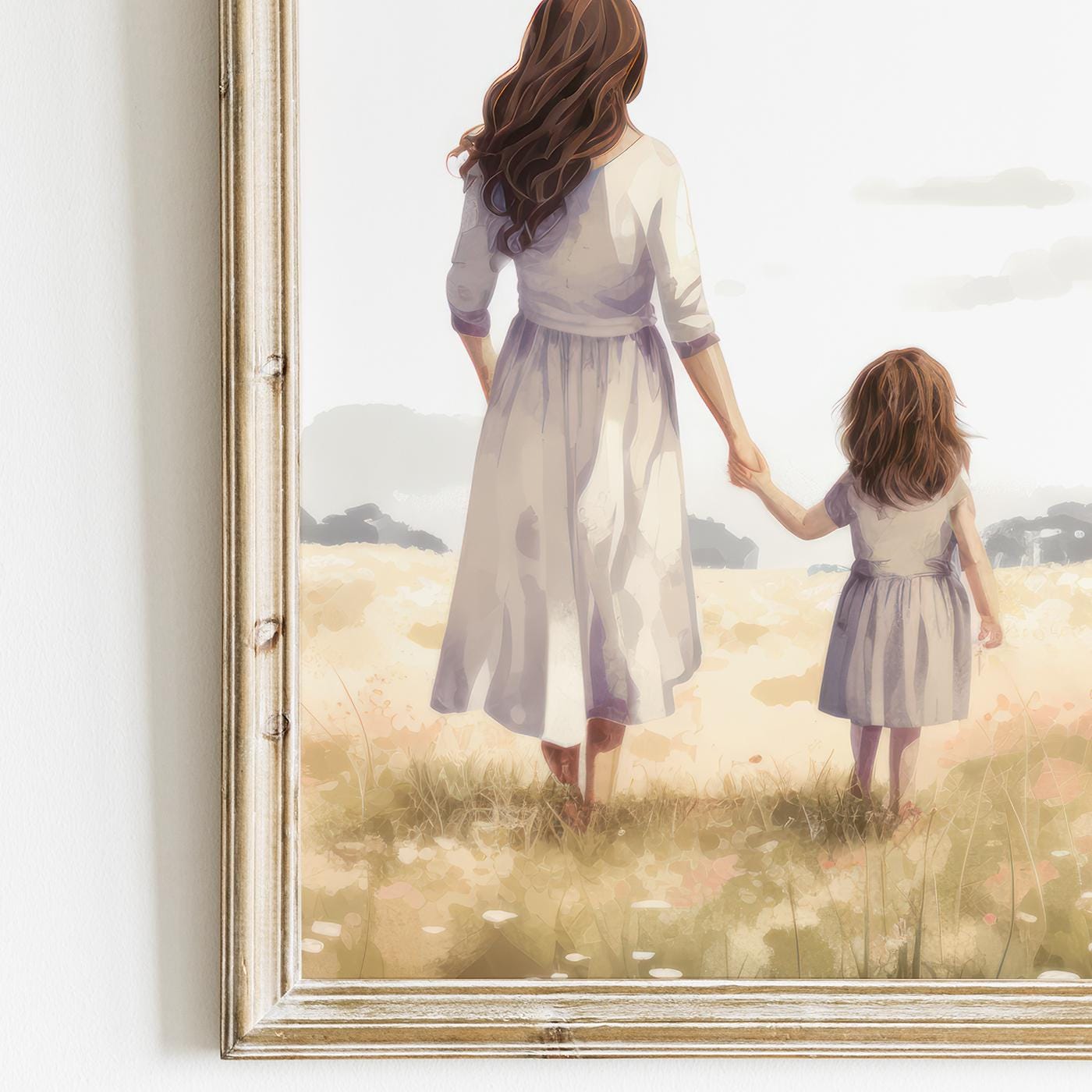 Mother Daughter Wall Art, Mom & Daughter Portraits, Country Nursery Decor - WildfieldPrints