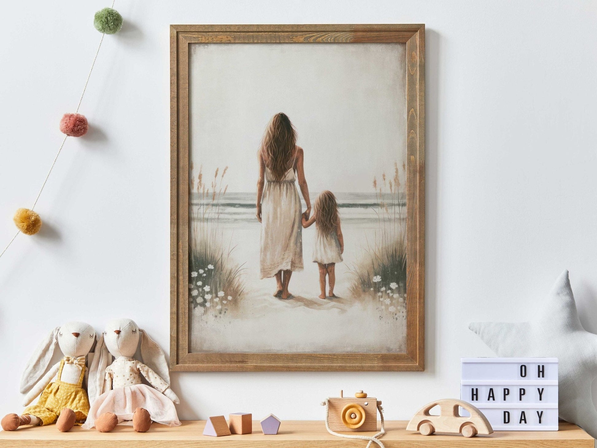Mother Daughter Wall Art, Rustic Nursery Decor for Girls - WildfieldPrints