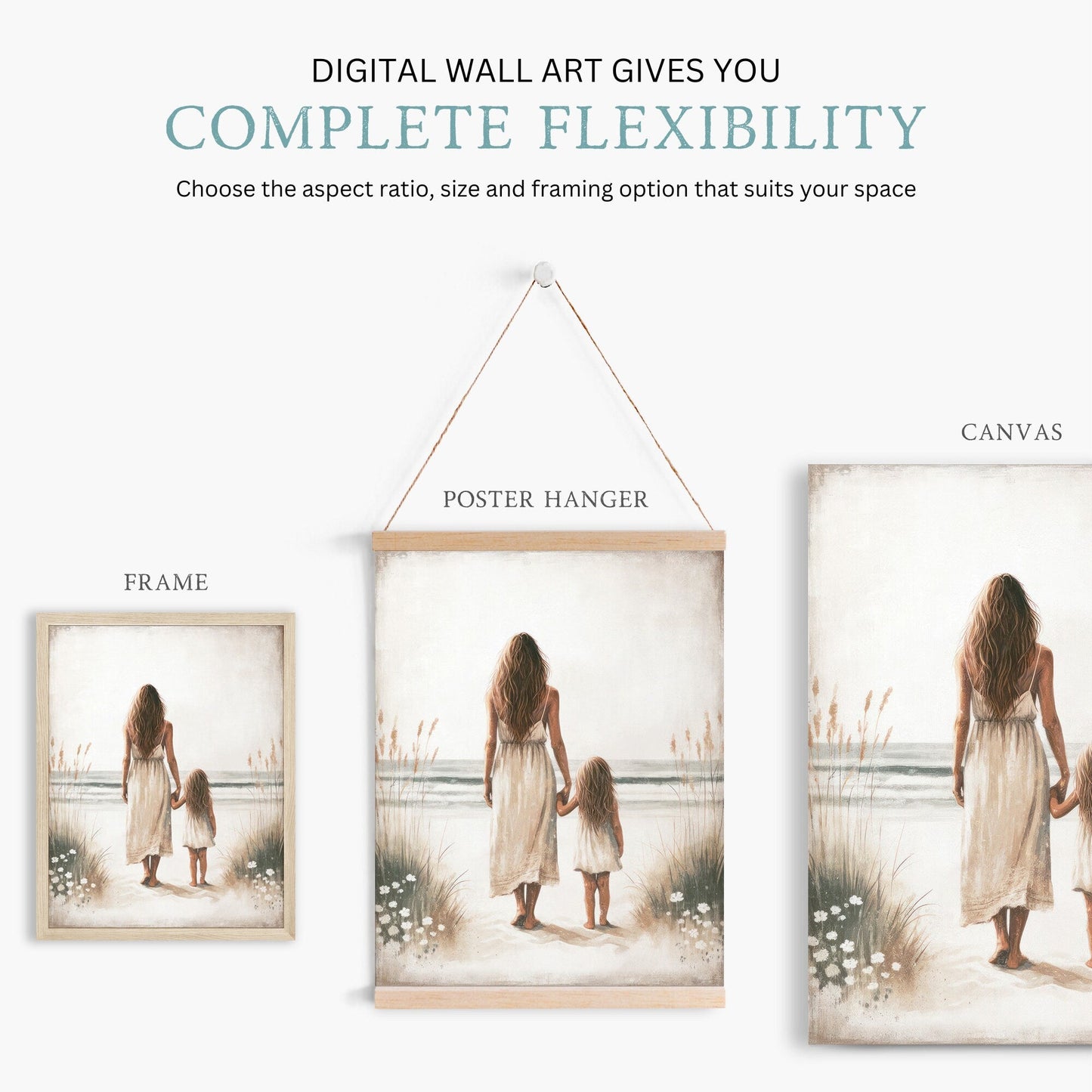 Mother Daughter Wall Art, Rustic Nursery Decor for Girls - WildfieldPrints