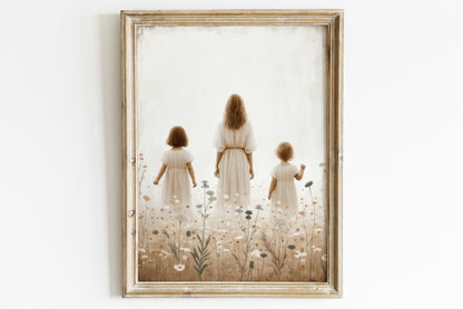 Mother & Daughter Wall Art, Sisters Print, Family Love Decor - WildfieldPrints