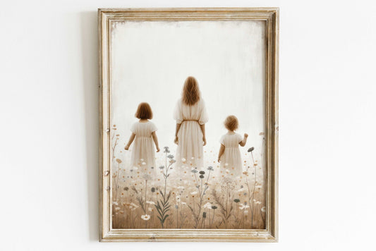 Mother & Daughter Wall Art, Sisters Print, Family Love Decor - WildfieldPrints