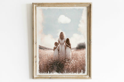 Mother & Daughter Wall Art, Sisters Print, Family Love Decor - WildfieldPrints