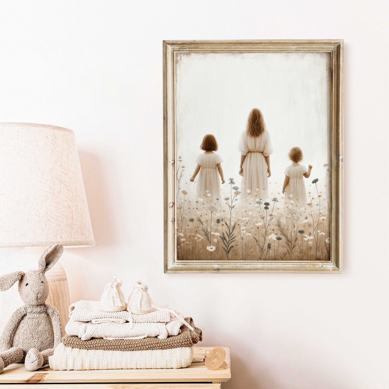 Mother and Daughter Wall Art – Family Girls Room Print