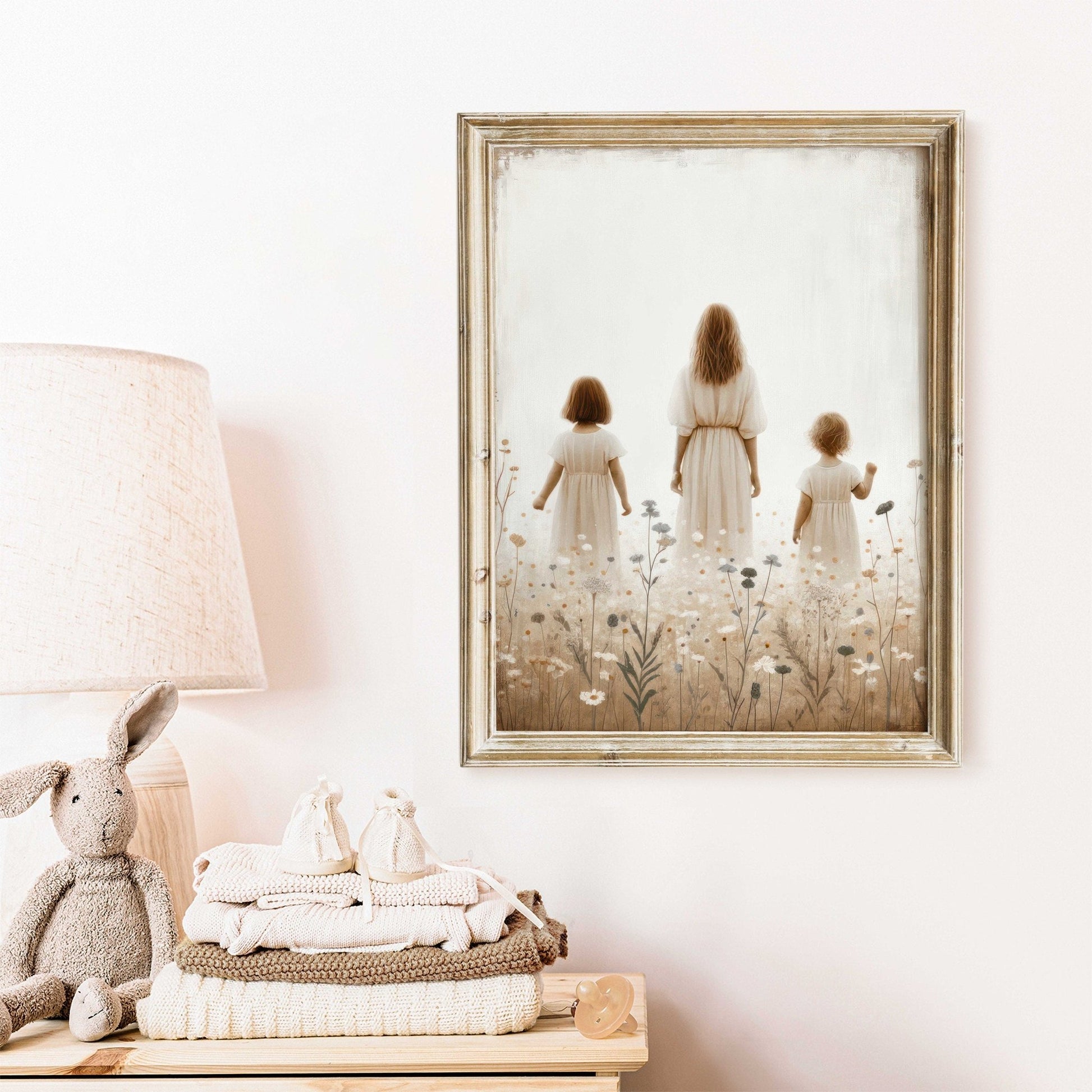 Mother & Daughter Wall Art, Sisters Print, Family Love Decor - WildfieldPrints