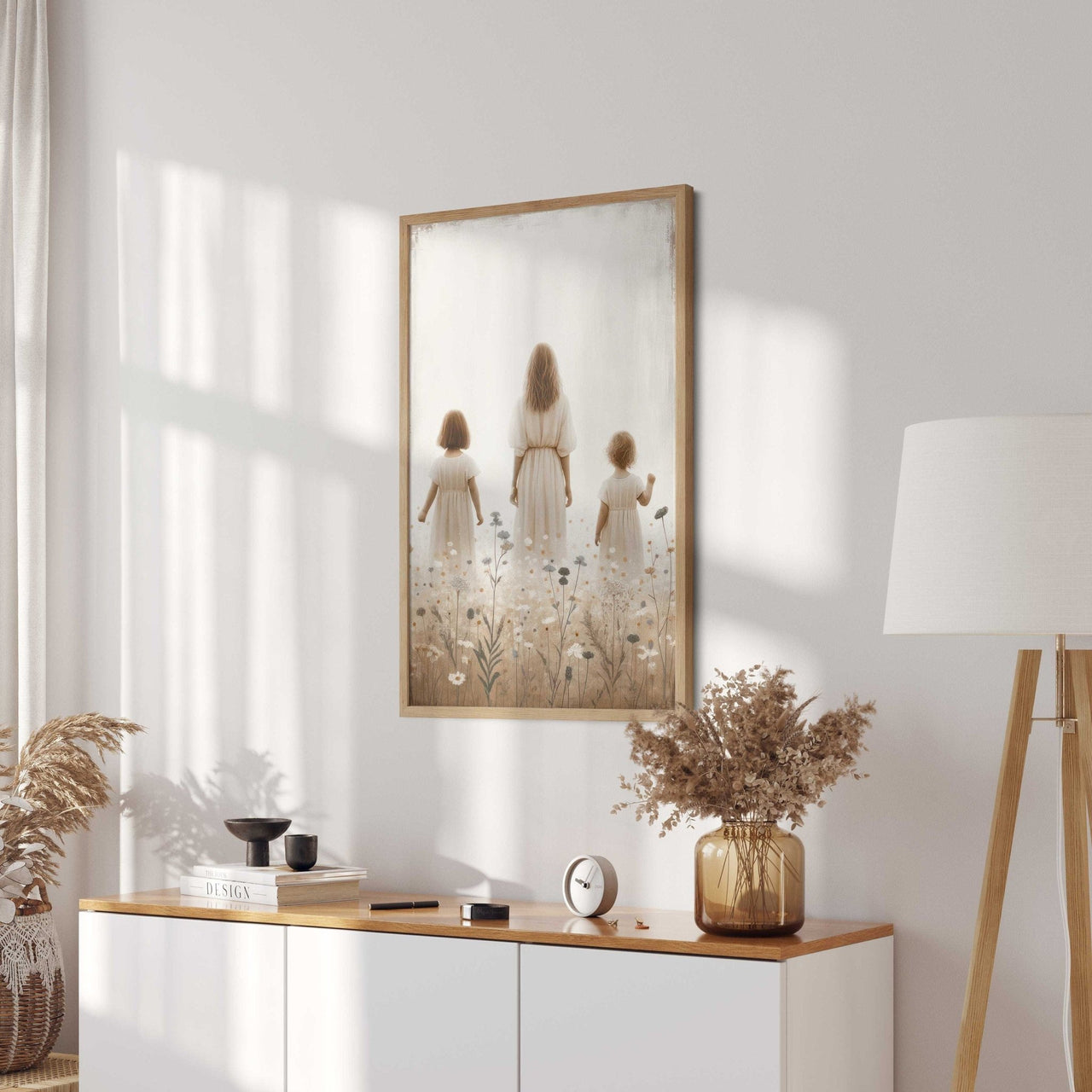 Mother and Daughter Wall Art – Family Girls Room Print