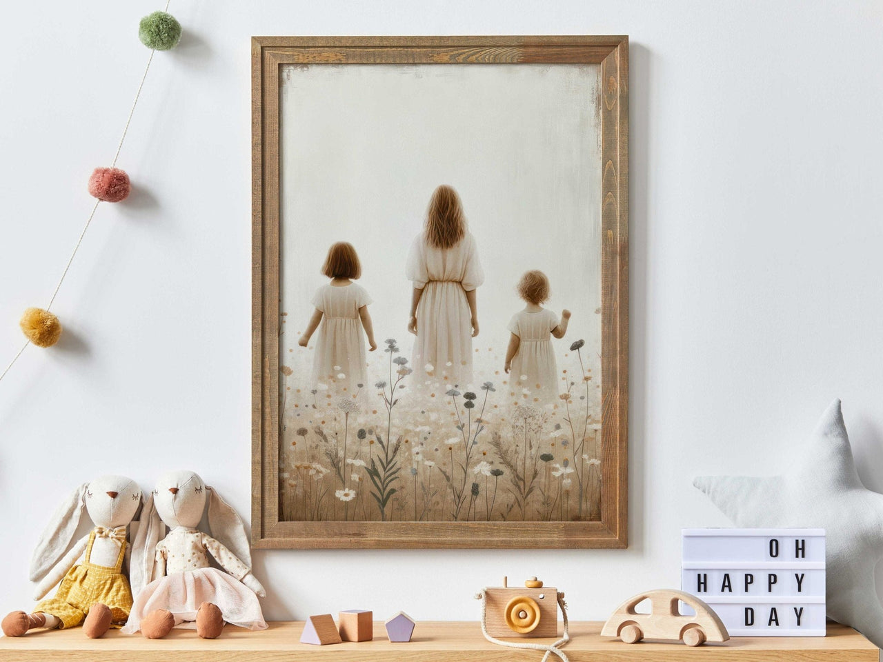 Mother and Daughter Wall Art – Family Girls Room Print