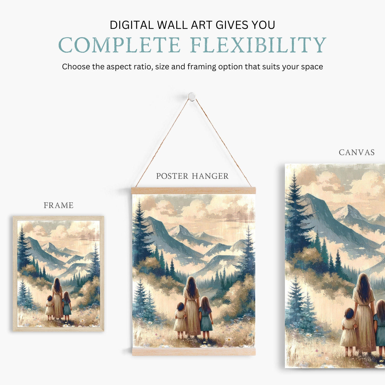 Mother - Daughter Wall Art – Family Nursery Print