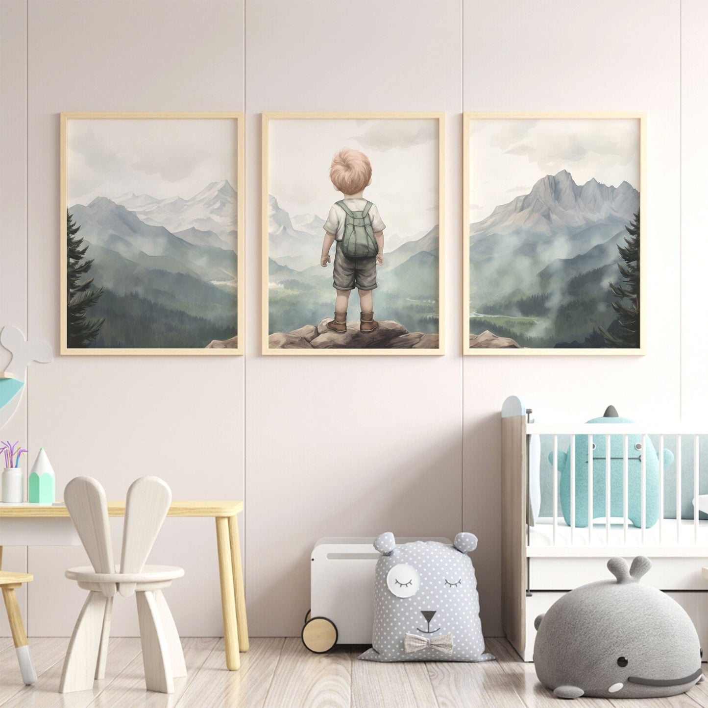 Mountain Adventure Wall Art, Boy's Room Decor, Nature Theme Prints - WildfieldPrints