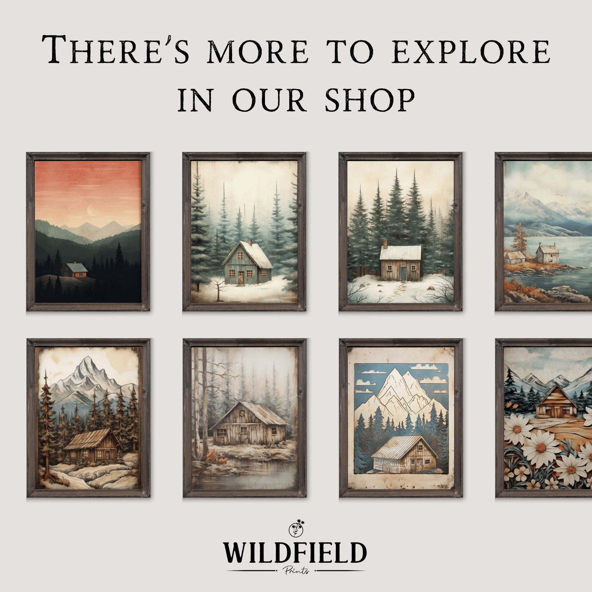 Mountain and Forest Wall Art, Rustic Landscape Decor, Diptych Prints - WildfieldPrints