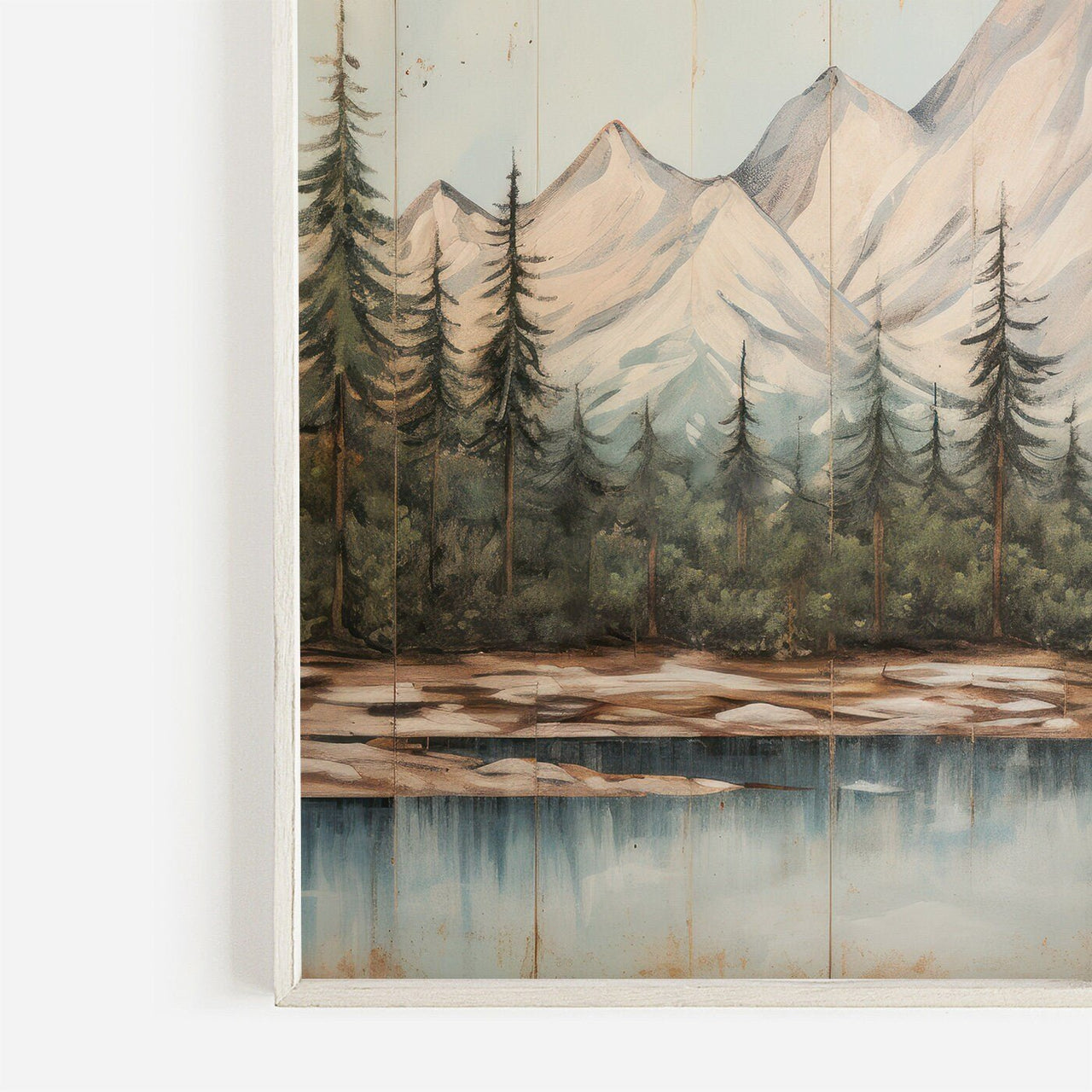 Mountain Forest Wall Art – Landscape Rustic Room Print • Set of 2