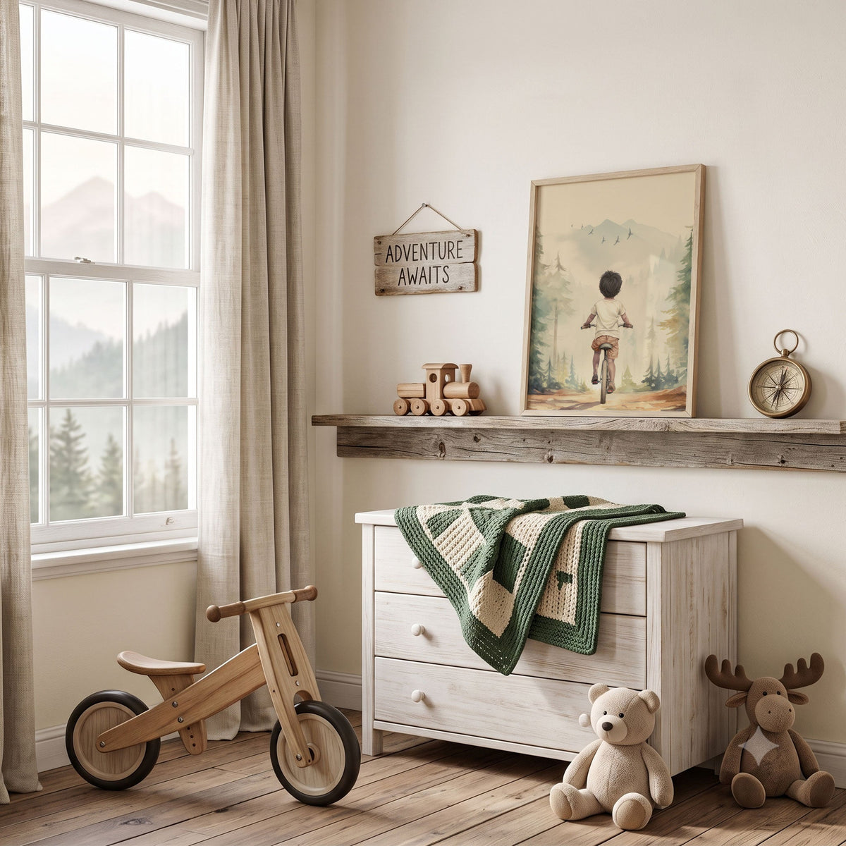 Mountain Bike Wall Art – Adventure Boys Room Print
