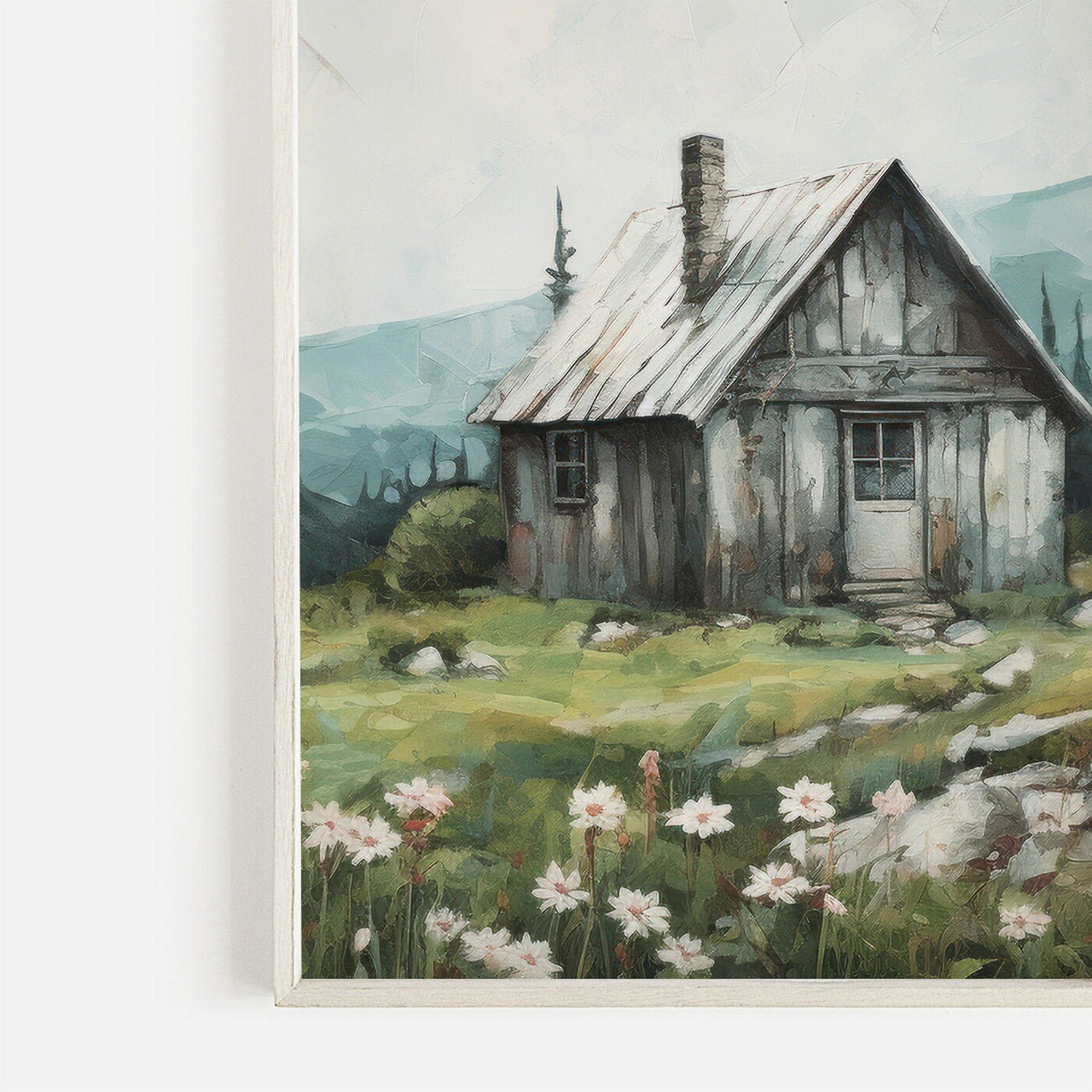 Mountain Cabin Wall Art – Landscape Living Room Print • Set of 3