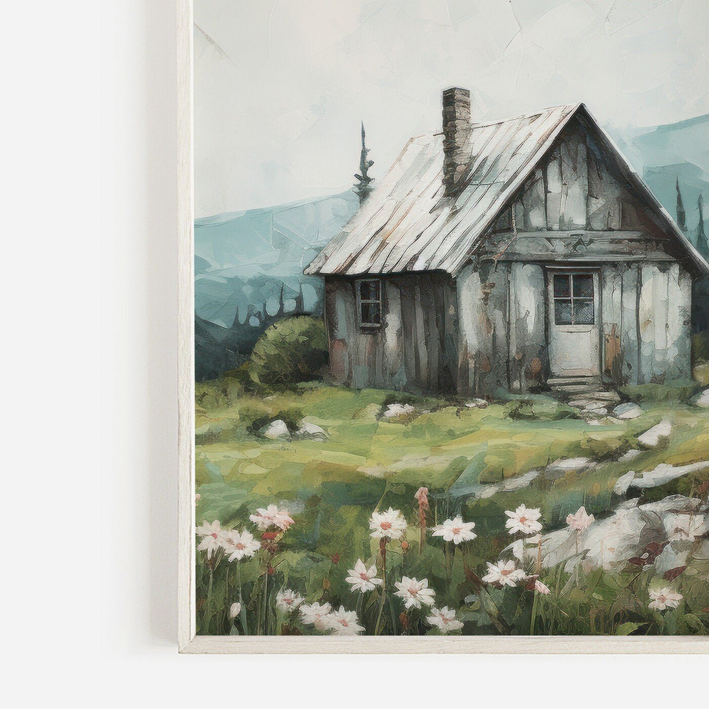 Mountain Cabin Prints, Rustic Landscape Decor, Country Cottage Art - WildfieldPrints