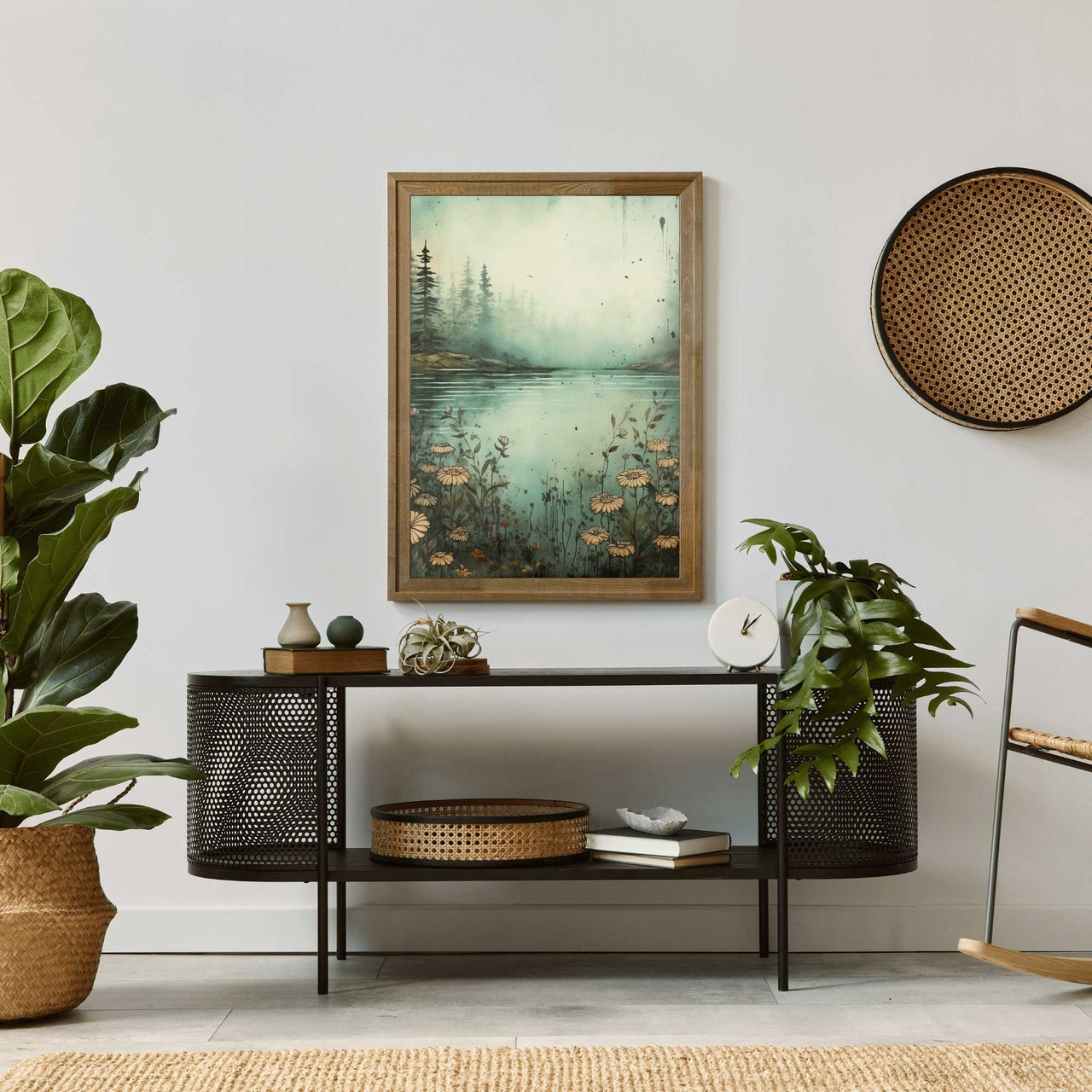 Vintage Wildflower Print – Nature Living Room Wall Art