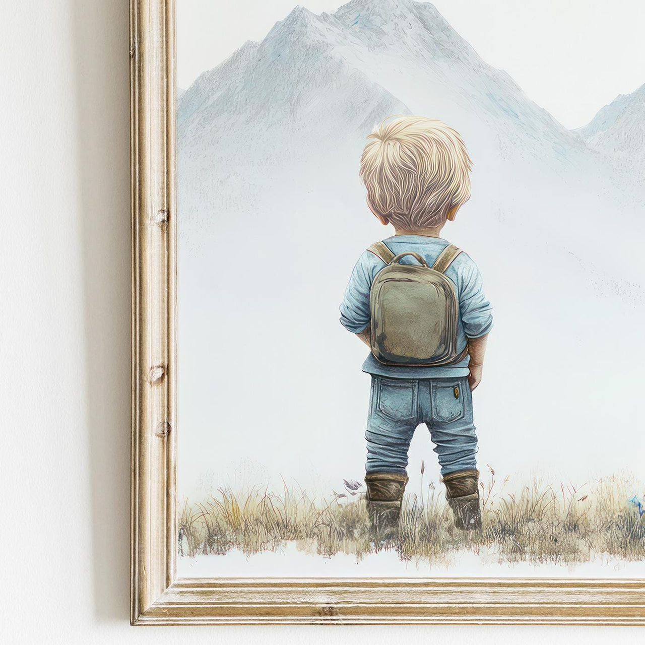 Mountain Wall Art – Nature Boys Room Decor • Set of 3