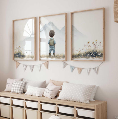 Mountain Nursery Wall Art, Adventure Decor for Boys Room, Nature Prints - WildfieldPrints