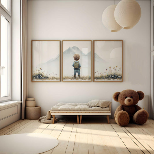 Mountain Nursery Wall Art, Adventure Decor for Kids, Nature Prints - WildfieldPrints