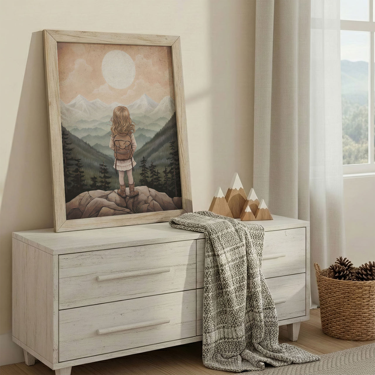 Mountain Print – Adventure Girls Room Wall Decor