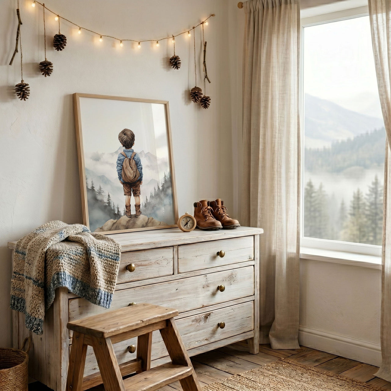 Mountain Wall Art – Adventure Boys Room Decor