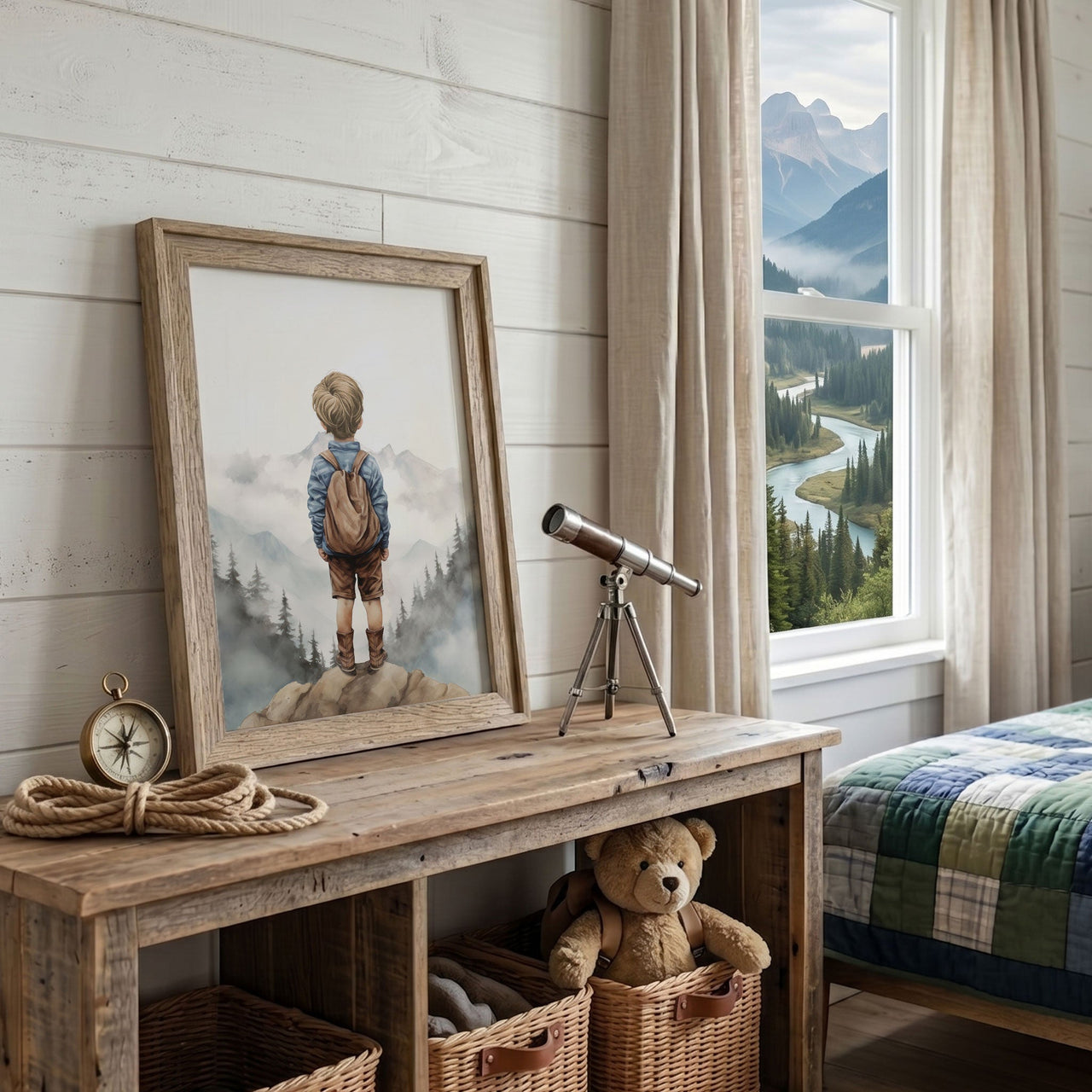 Mountain Wall Art – Adventure Boys Room Decor