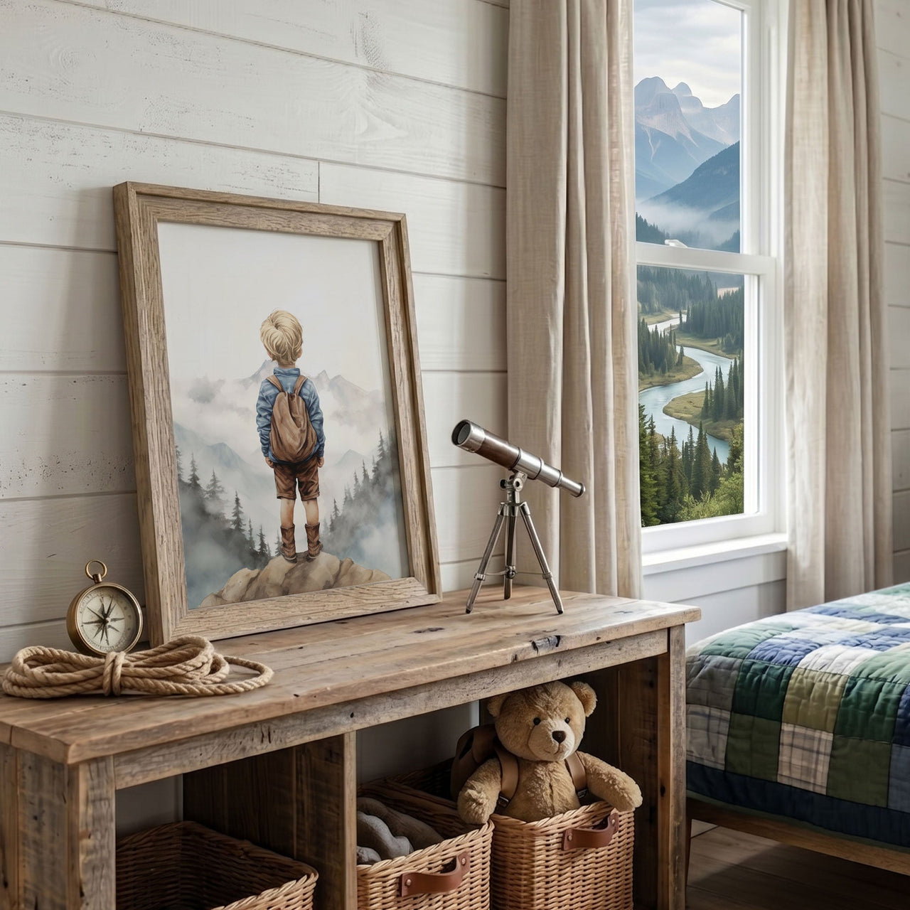 Mountain Wall Art – Adventure Boys Room Decor
