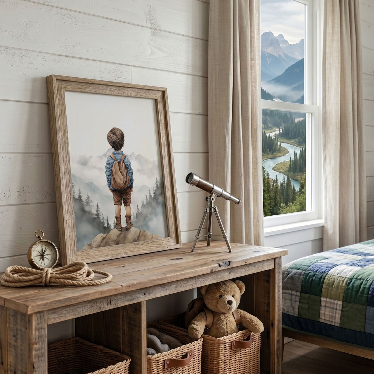 Mountain Wall Art – Adventure Boys Room Decor