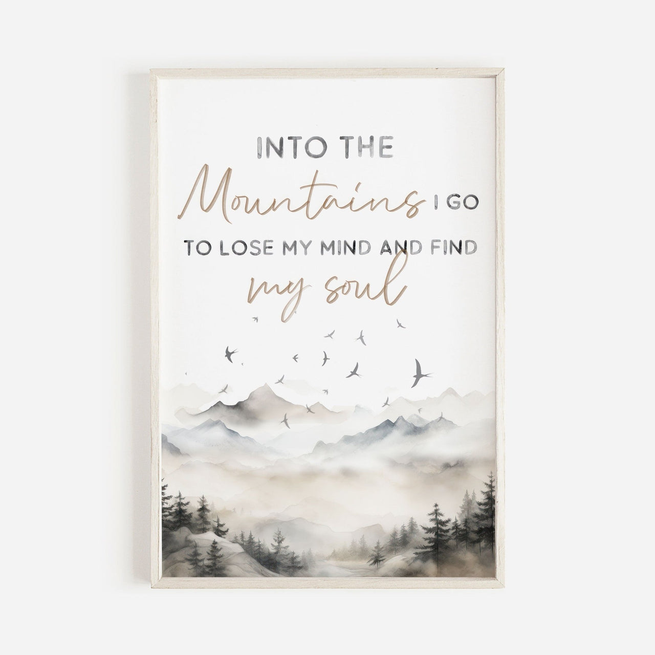 Mountain Wall Art – Nature Adventure Print for Kids Room