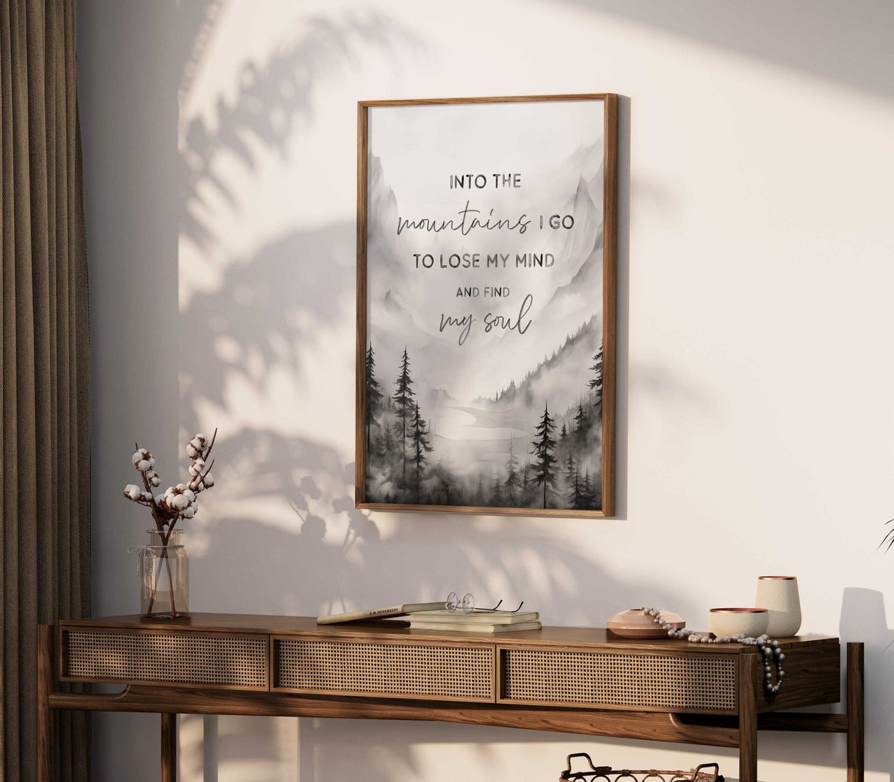 Mountain Wall Art – Adventure Quote Print for Living Room