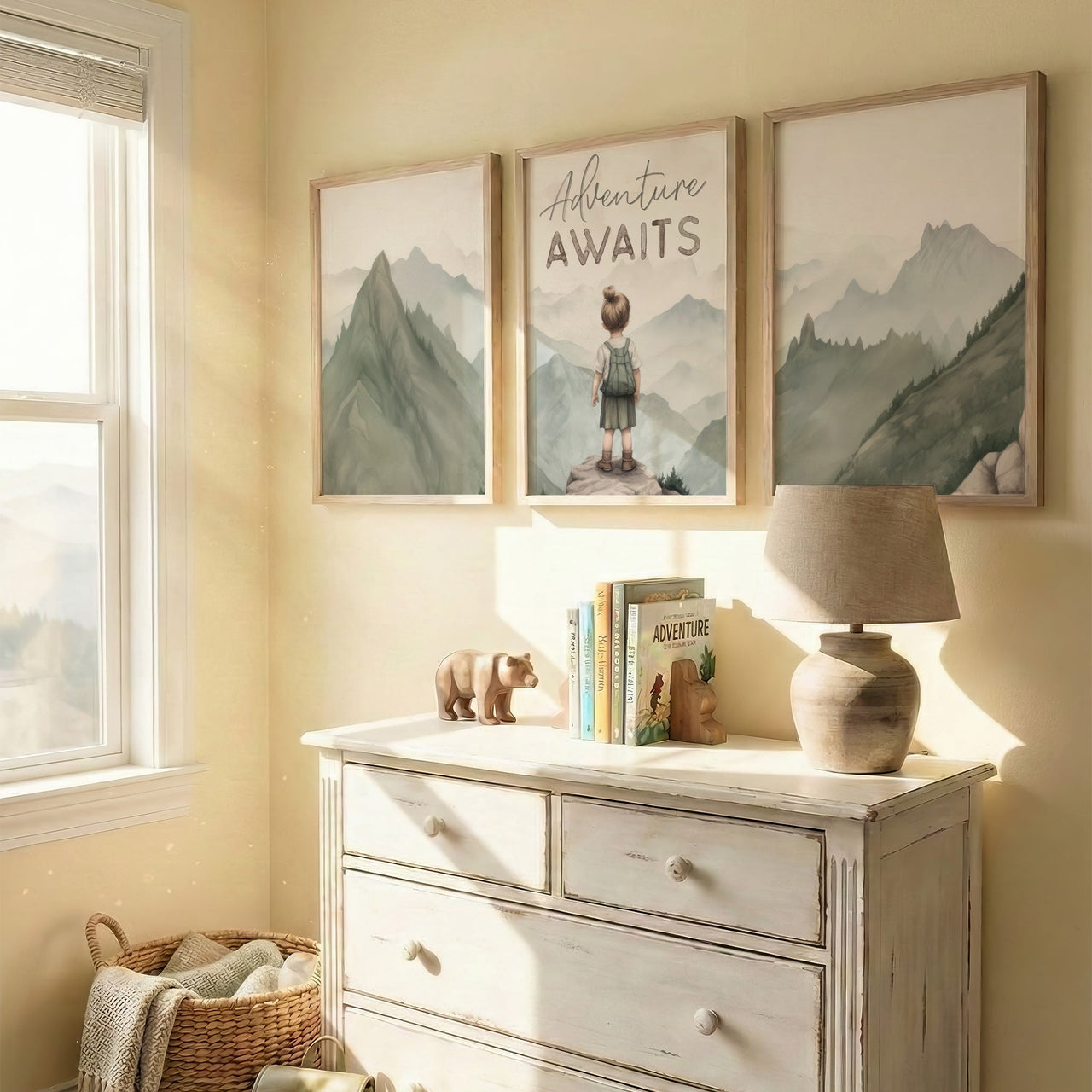 Mountain Wall Art – Adventure Nursery Print • Set of 3