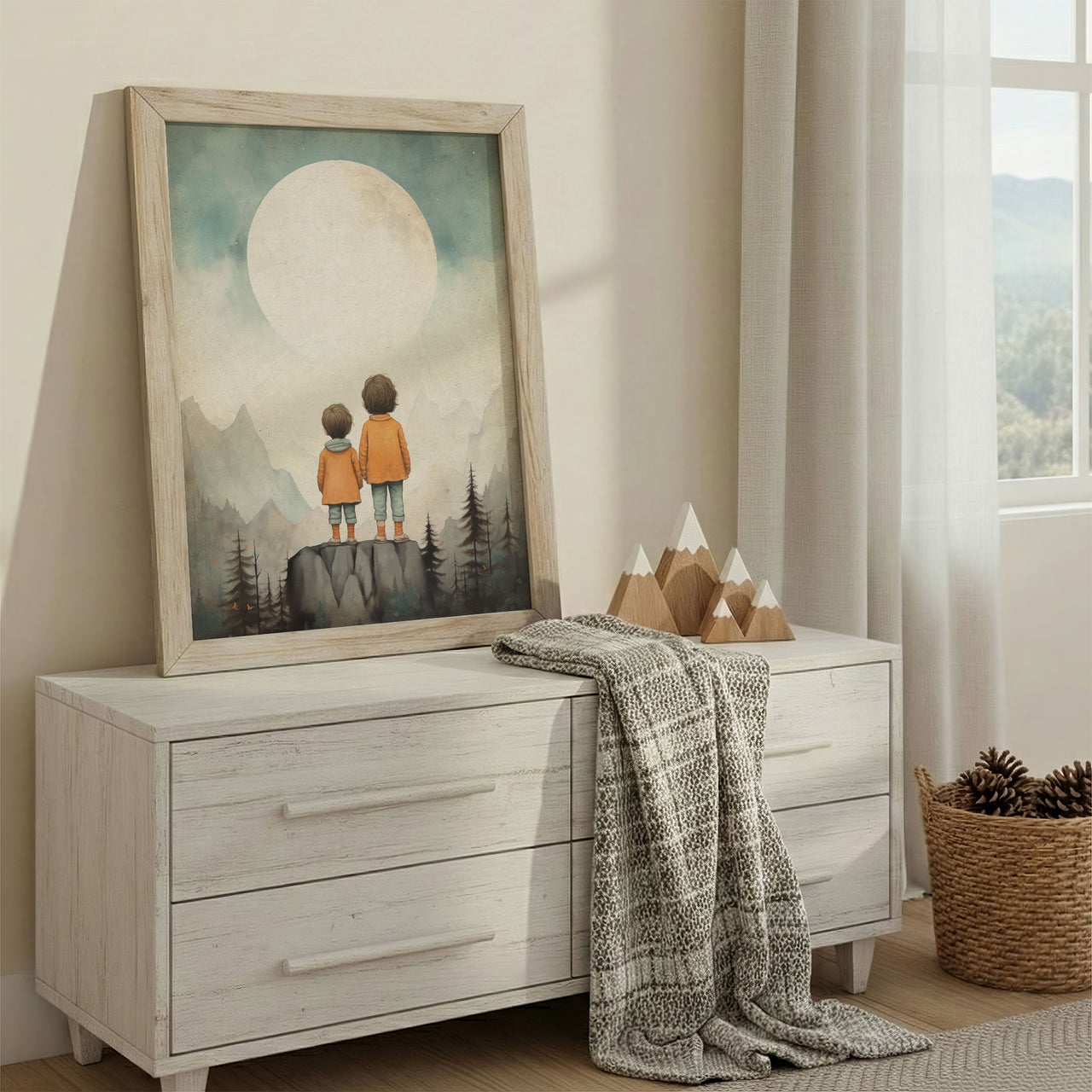 Mountains & Forest Wall Art – Nature Kids Room Decor