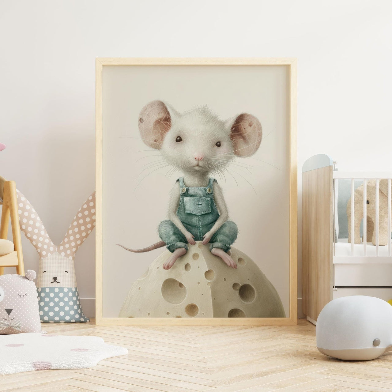 Whimsical Mouse Wall Art – Animal Nursery Print
