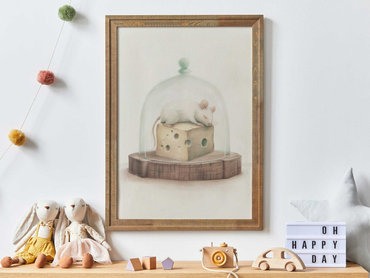 Mouse Nursery Print – Animal Girls Room Wall Art