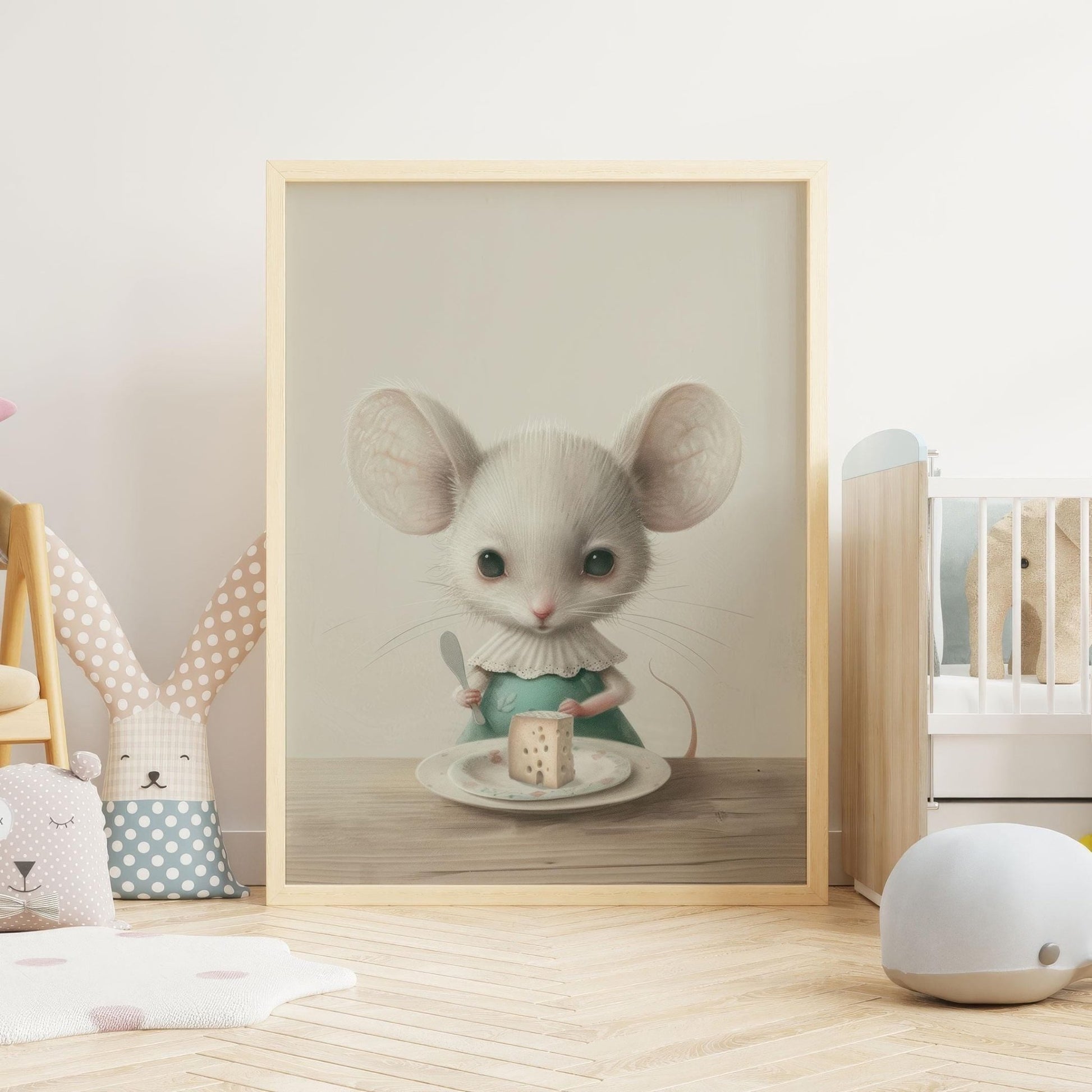 Mouse Nursery Prints, Whimsical Animal Decor, Vintage Girls Room Art - WildfieldPrints