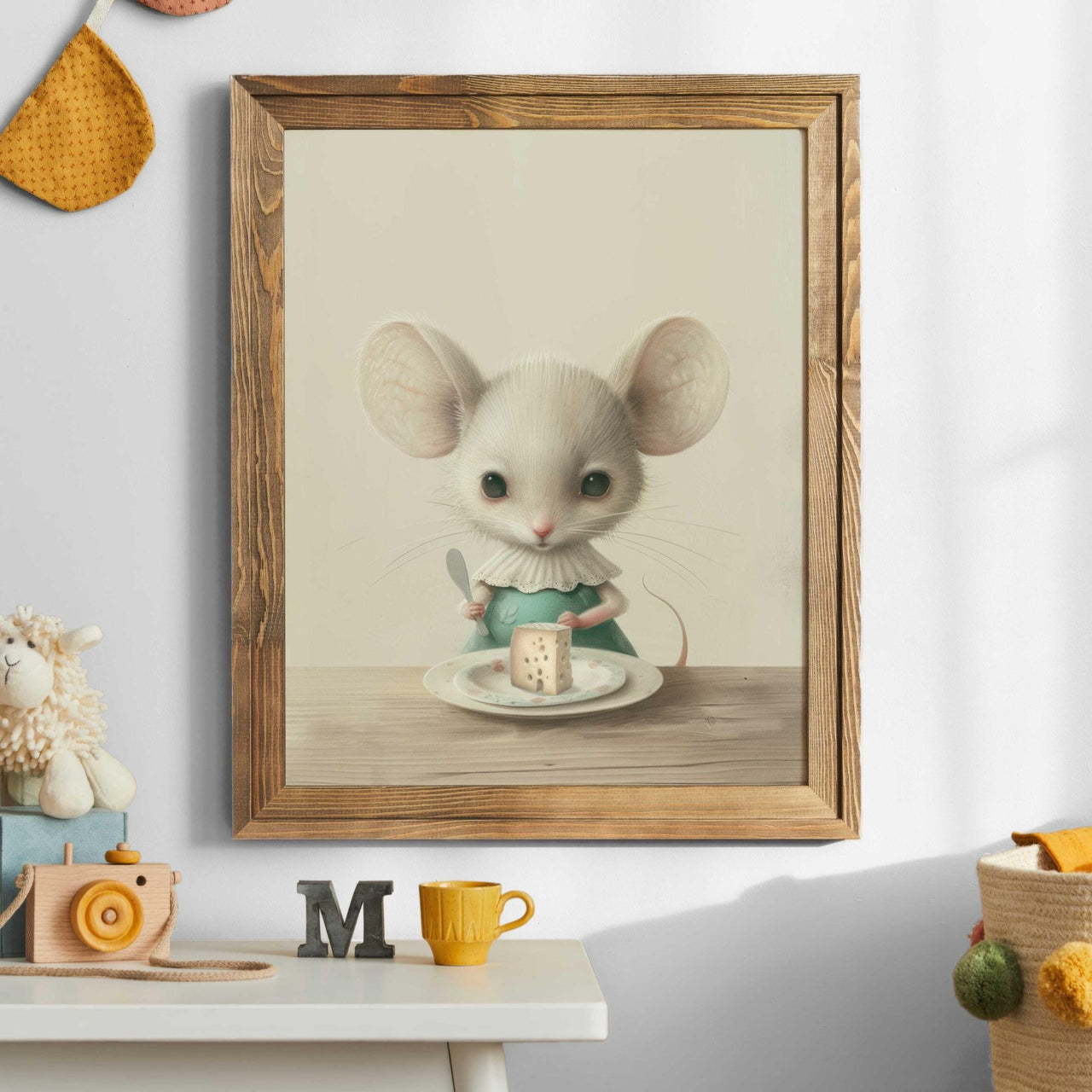 Mouse Wall Art – Animal Nursery Print for Girls Room