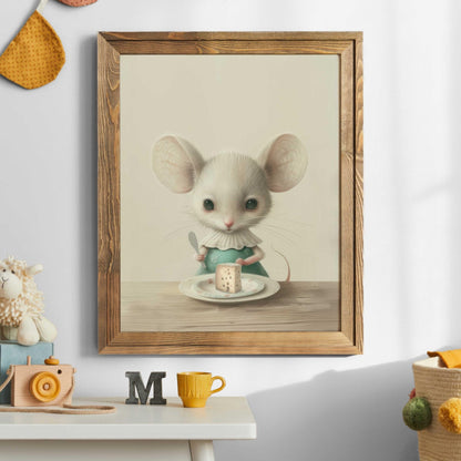 Mouse Nursery Prints, Whimsical Animal Decor, Vintage Girls Room Art - WildfieldPrints